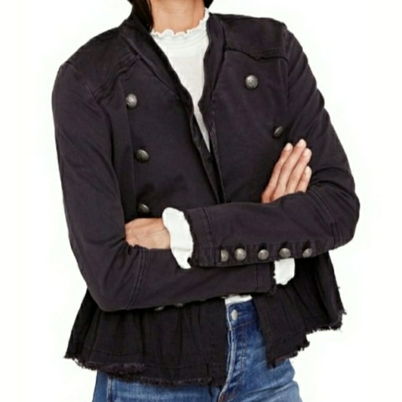 Free People Jackets & Blazers - 🆕Free People Ruffle Hem Military Jacket